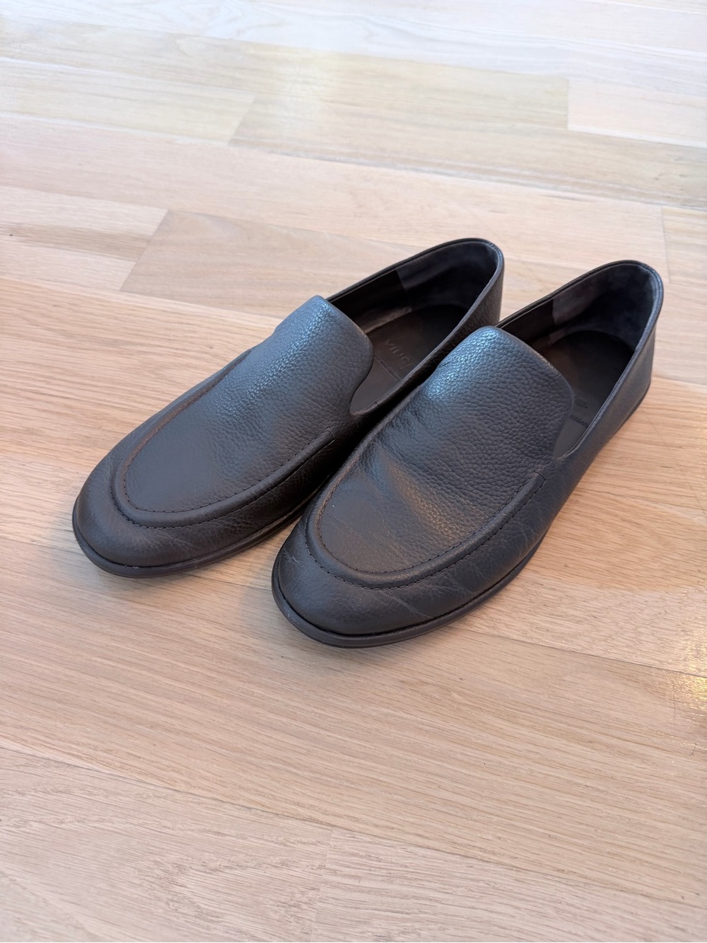 Vince Men's Dark Brown Leather Slip-On Loafers sz 9.5
